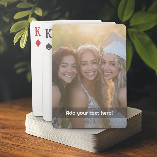 Custom Photo with Your Own Text Over Pic Poker Cards (Custom Playing Cards)