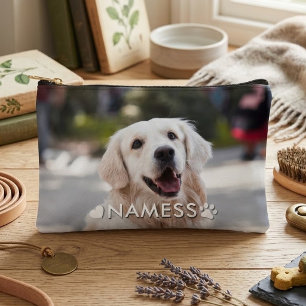 Custom Photo With Your Pet Dog Name Picture On Accessory Pouch