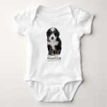 Custom Photo With Your Pet Dog Name Picture On Baby Bodysuit