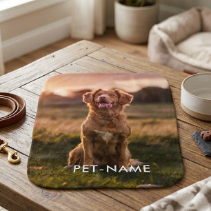 Custom Photo With Your Pet Dog Name Picture On Baby Burp Cloth