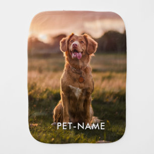 Custom Photo With Your Pet Dog Name Picture On Baby Burp Cloth