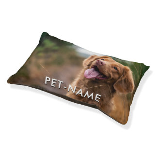 Custom Photo With Your Pet Dog Name Picture On Bed