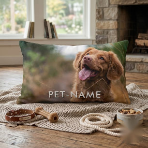Custom Photo With Your Pet Dog Name Picture On Bed