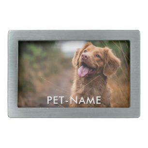 Custom Photo With Your Pet Dog Name Picture On Belt Buckle