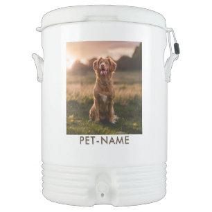 Custom Photo With Your Pet Dog Name Picture On Beverage Cooler