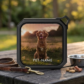 Custom Photo With Your Pet Dog Name Picture On Bluetooth Speaker