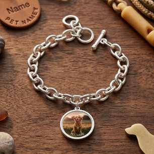 Custom Photo With Your Pet Dog Name Picture On Bracelet