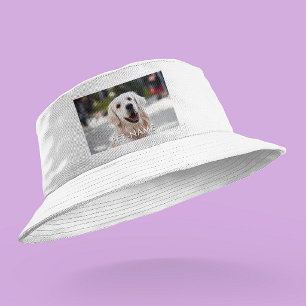Custom Photo With Your Pet Dog Name Picture On Bucket Hat