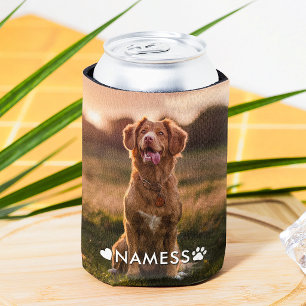 Custom Photo With Your Pet Dog Name Picture On Can Cooler