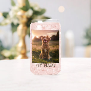 Custom Photo With Your Pet Dog Name Picture On Can Glass
