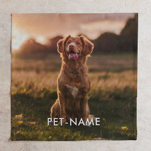 Custom Photo With Your Pet Dog Name Picture On Cloth Napkin