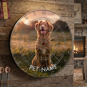 Custom Photo With Your Pet Dog Name Picture On Dart Board