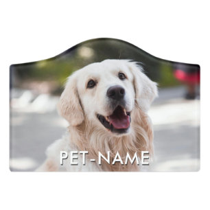 Custom Photo With Your Pet Dog Name Picture On Door Sign