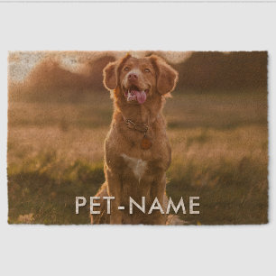 Custom Photo With Your Pet Dog Name Picture On Fiber Doormat