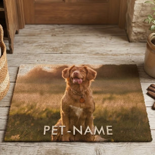 Custom Photo With Your Pet Dog Name Picture On Fiber Doormat