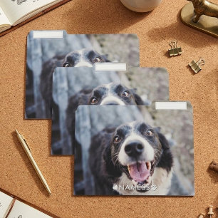 Custom Photo With Your Pet Dog Name Picture On File Folder