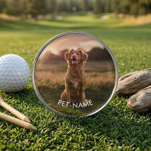 Custom Photo With Your Pet Dog Name Picture On Golf Ball Marker