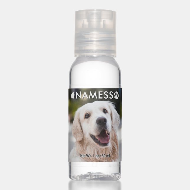 Custom Photo With Your Pet Dog Name Picture On Hand Sanitizer (Front)