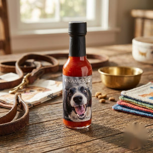 Custom Photo With Your Pet Dog Name Picture On Hot Sauces