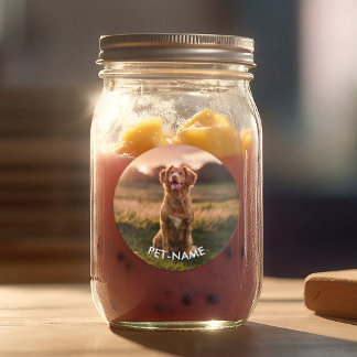 Custom Photo With Your Pet Dog Name Picture On Labels