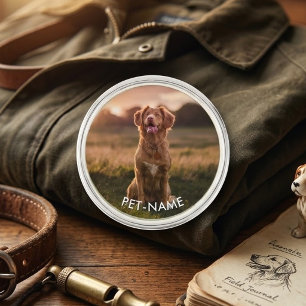 Custom Photo With Your Pet Dog Name Picture On Lapel Pin