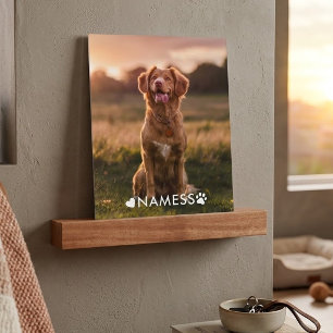 Custom Photo With Your Pet Dog Name Picture On Ledge