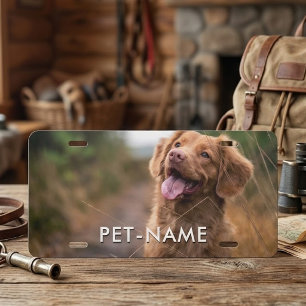Custom Photo With Your Pet Dog Name Picture On License Plate
