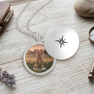 Custom Photo With Your Pet Dog Name Picture On Locket Necklace
