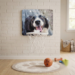 Custom Photo With Your Pet Dog Name Picture On Mini Basketball Hoop