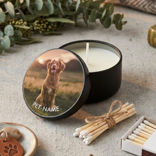 Custom Photo With Your Pet Dog Name Picture On Mini Candle Favors