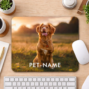 Custom Photo With Your Pet Dog Name Picture On Mouse Pad