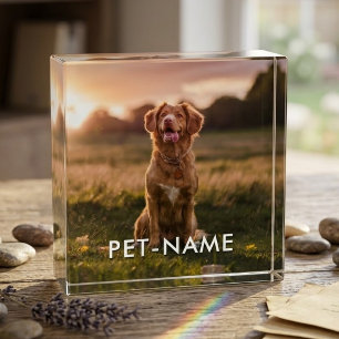 Custom Photo With Your Pet Dog Name Picture On Paperweight