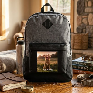 Custom Photo With Your Pet Dog Name Picture On Port Authority® Backpack