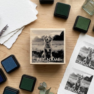 Custom Photo With Your Pet Dog Name Picture On Rubber Stamp