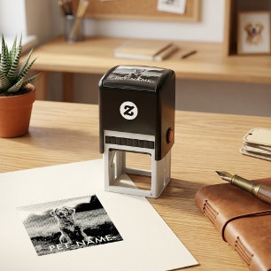Custom Photo With Your Pet Dog Name Picture On Self-inking Stamp