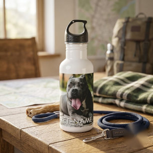 Custom Photo With Your Pet Dog Name Picture On Stainless Steel Water Bottle