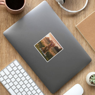 Custom Photo With Your Pet Dog Name Picture On Sticker