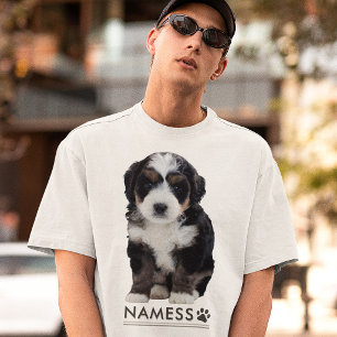 Custom Photo With Your Pet Dog Name Picture On T-Shirt