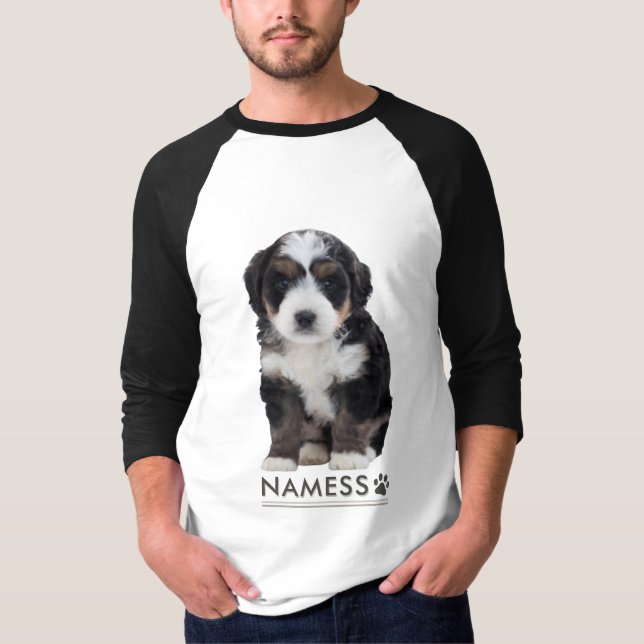 Custom Photo With Your Pet Dog Name Picture On T-Shirt (Front)