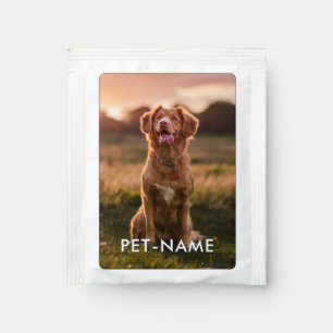 Custom Photo With Your Pet Dog Name Picture On Tea Bag Drink Mix