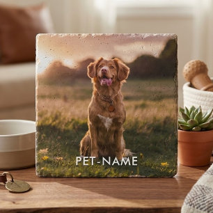 Custom Photo With Your Pet Dog Name Picture On Trivet