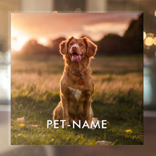 Custom Photo With Your Pet Dog Name Picture On Window Cling