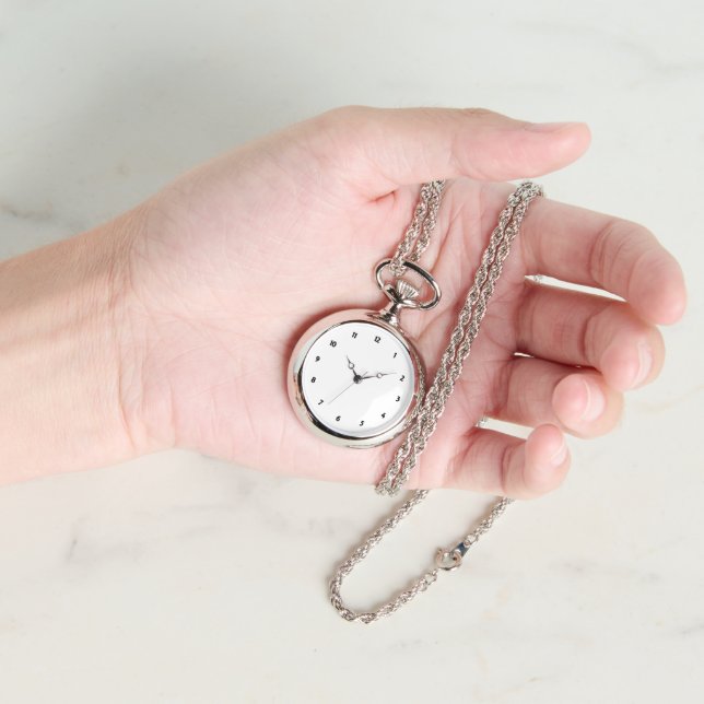 Custom Photo Women's Silver Necklace Watch (Hand)