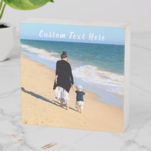 Custom Photo Wooden Box Sign with Text