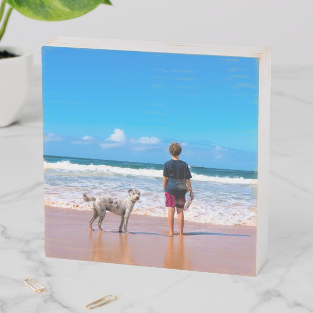 Custom Photo Wooden Box Sign Your Pets Photos (In Situ Horizontal)