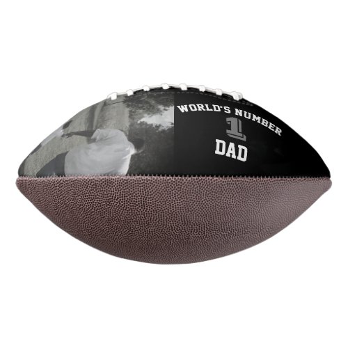 Custom Photo Worlds Number One Dad Father Grandpa Football