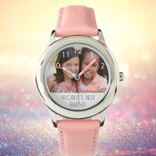 Custom photo world's best friend text girl watch