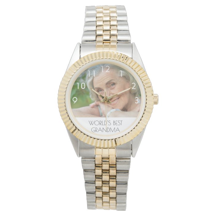 Custom photo world's best grandma grandmother watch | Zazzle.com