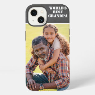 Custom Photo World's Best Grandpa Modern Gray iPhone 13 Case