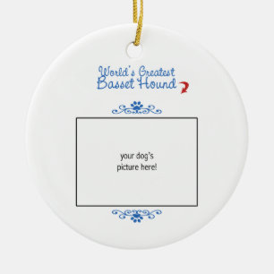 Custom Photo! Worlds Greatest Basset Hound Ceramic Ornament